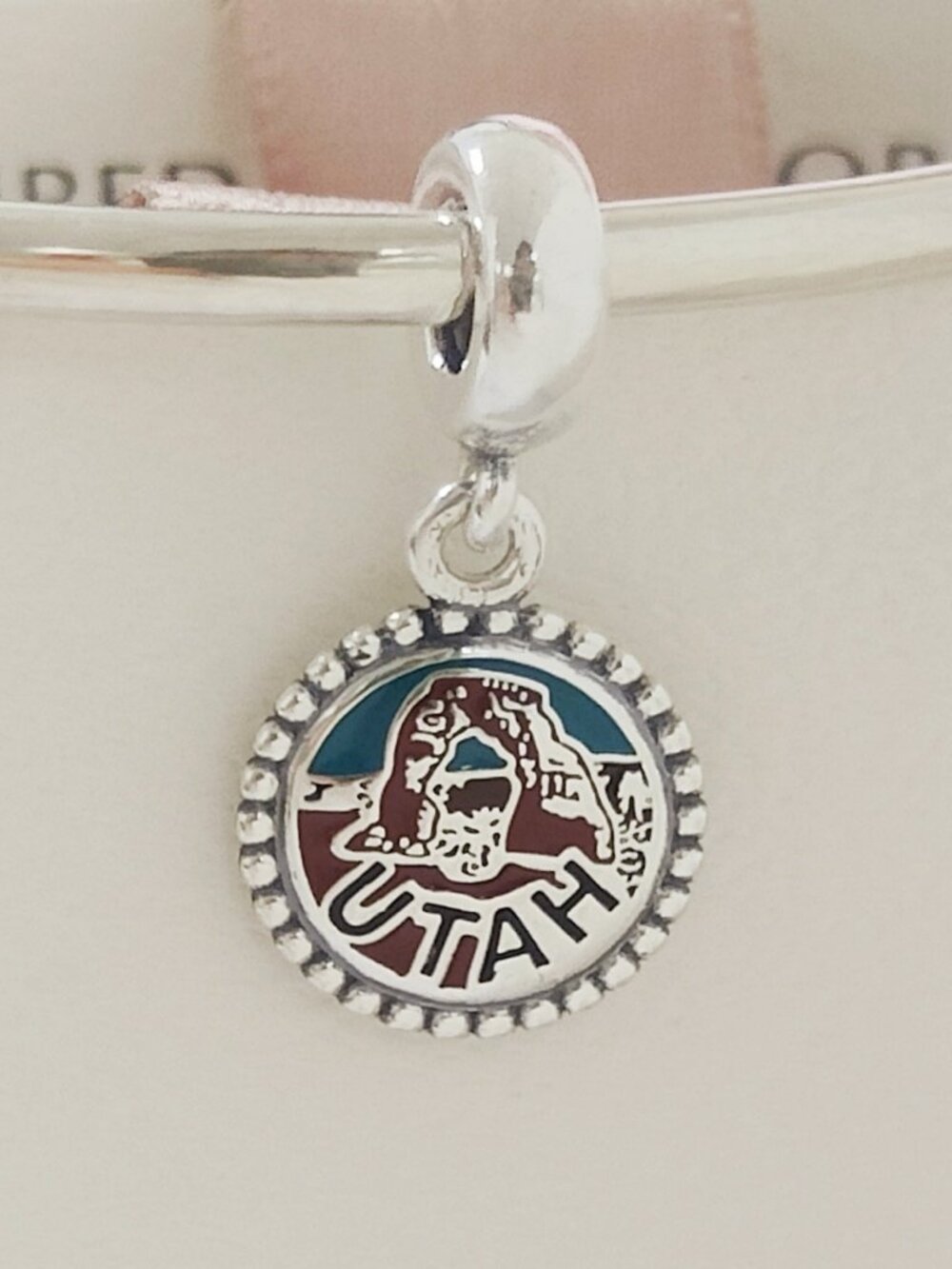 Pandora Utah Exclusive Dangle Charm S925 Silver Pendant Jewelry with box